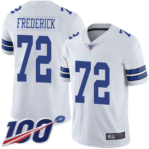 Men Dallas Cowboys Limited White Travis Frederick Road 72 100th Season Vapor Untouchable NFL Jersey